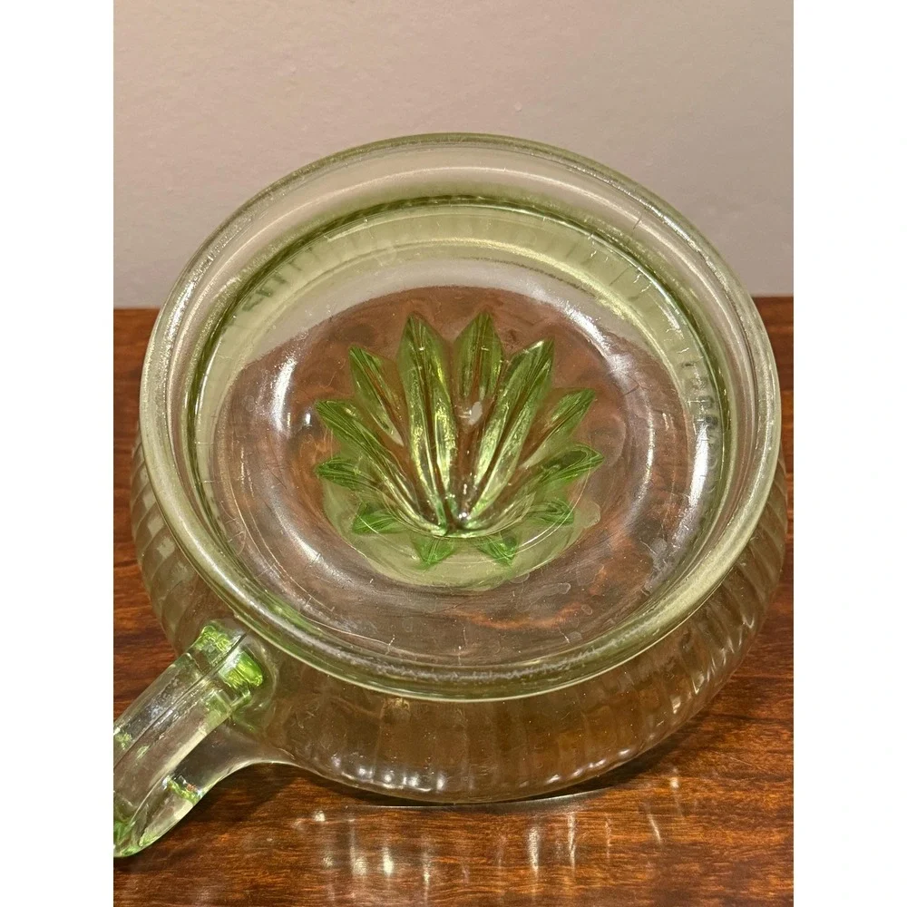 Green Uranium Depression Glass Citrus Reamer/Juicer